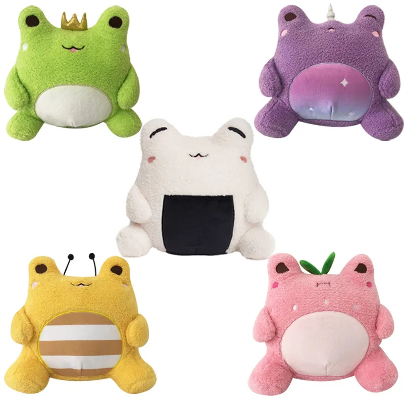 

Anime Plush Strawberries Frog Cuddie Barrn Throw Pillow Sitting Position Back Pillow Doll Cute Kids Toys Car Kawai Kawaii Stuff