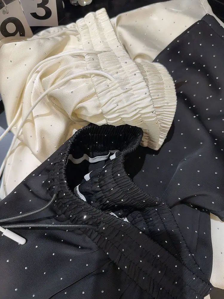 Эластичные прямые штаны с высокой талией свободные повседневные напольной