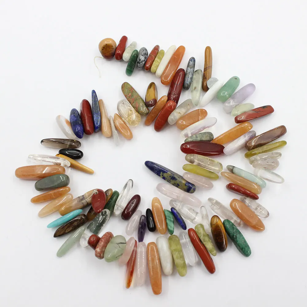 APDGG 5 Strands Natural Mix Color Gemstone Top-drilled Freeform Fancy Loose Beads 15.5