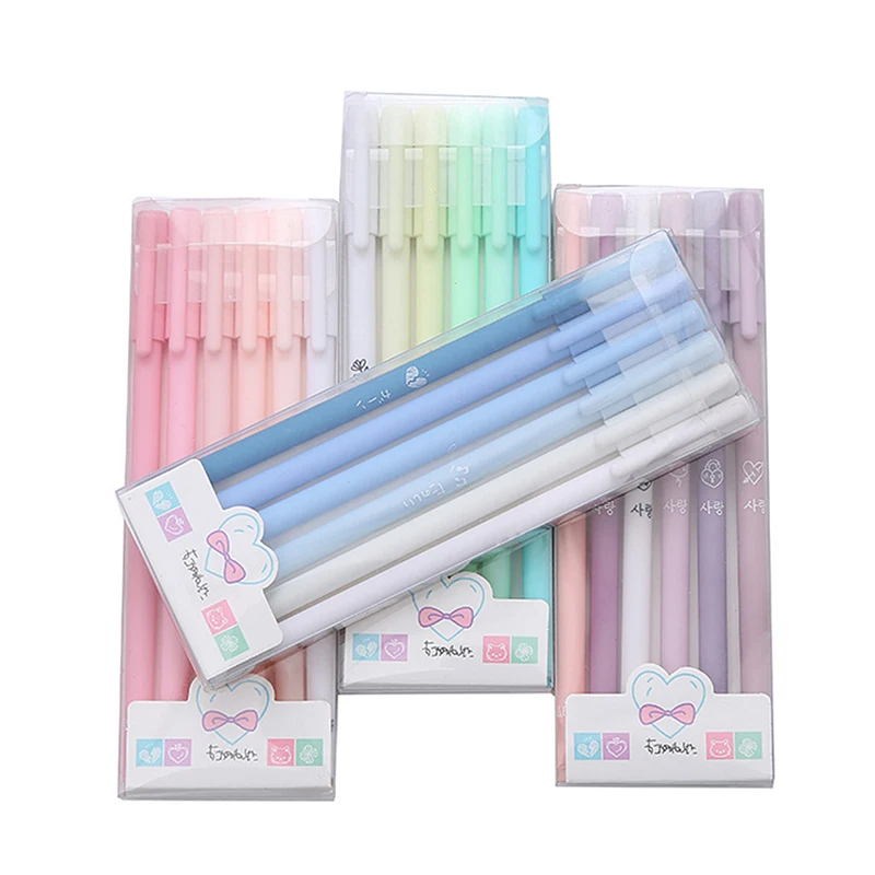 

6Pcs/Set Cute Morandi Gel Pen Set Office School Student Stationery Supplies Signing Pen Water Pen Neutral Pen Student Writing