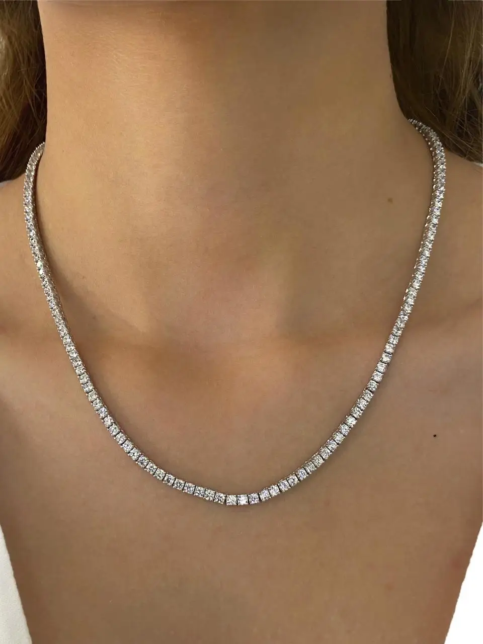 

Модное однорядное ожерелье высокого качества из серебра 925 пробы