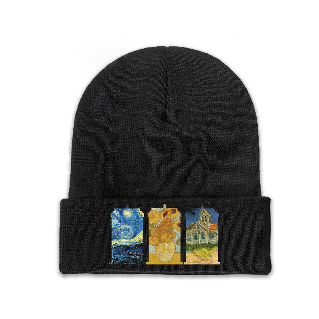 

Knit Hat Vincent Van Gogh Painter Winter Warm Beanie Caps Vincent and The Doctor Men Women Fashion Casual Bonnet