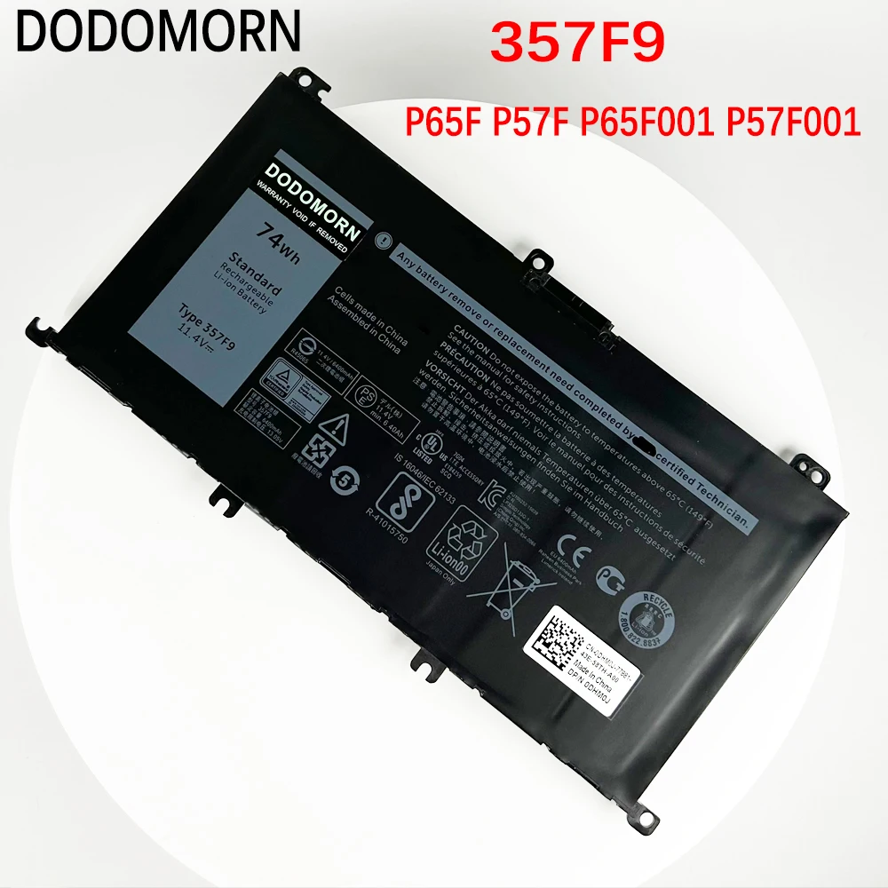 Аккумулятор DODOMOR 357F9 для DELL Inspiron 15 Gaming 5576 5577 7566 7567 7000 7557 7559 P57F P65F/15 серии P65F001 P57F001