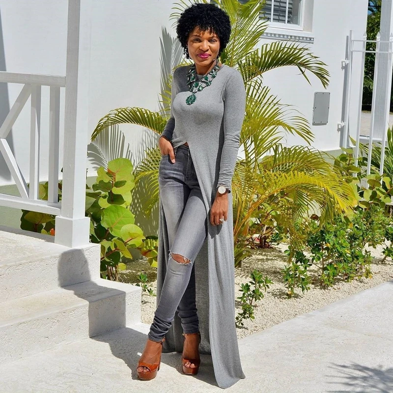 

Plus Size Spring Sexy Dress High Slit Long Sleeve Party Maxi Dresses for Women Casual Gothic Clothes Streetwear Wholesale Items