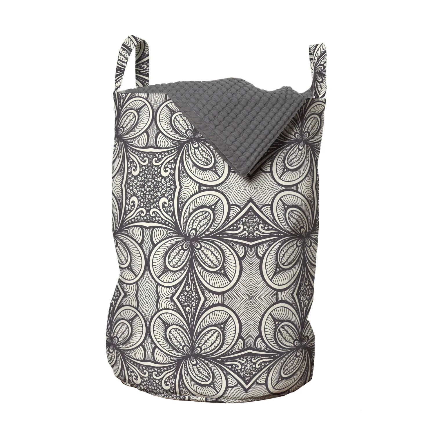 Винтажная корзина для белья в виде цветка Восточный Zentangle художественный