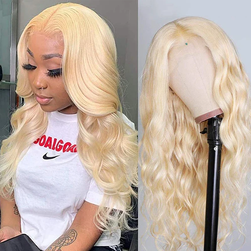 

613 Blonde Human Hair Lace Front Wigs Brazilian Body Wave Lace Front Wig Pre Plucked Lace Wigs With Baby Hair 13x3 Remy Hair Wig