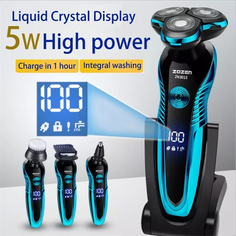 

New Electric Shaver Washable Rechargeable Electric Razor Shaving Machine for Men Beard Trimmer Wet-Dry Dual Use