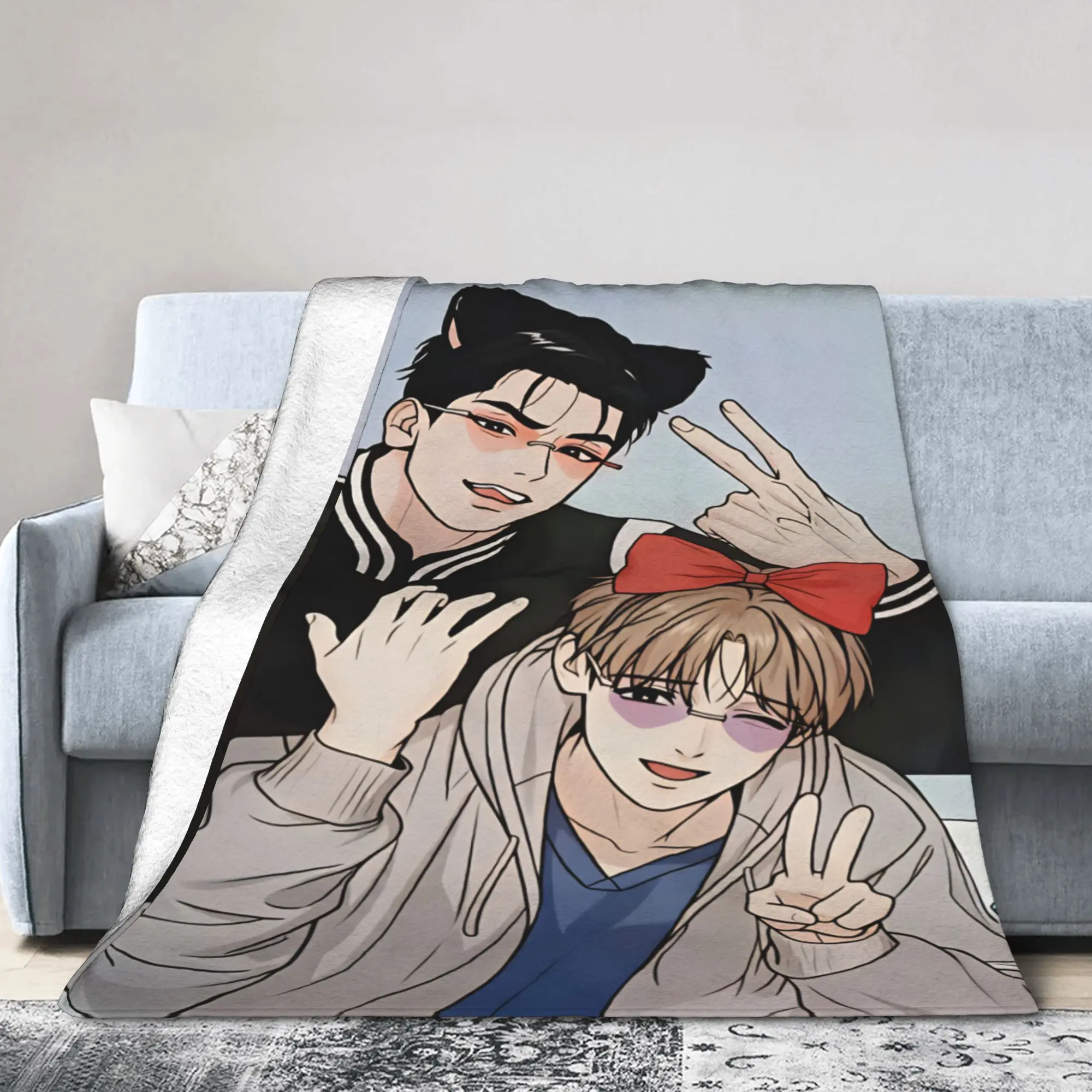Фото Плюшевый плед Bl Manhwa Jinx Joo Jaekyung для мальчиков и девочек, фланелевое одеяло-плед, теплое мягкое покрывало на кресло, на заказ, высокое качество, идея для подарка №3