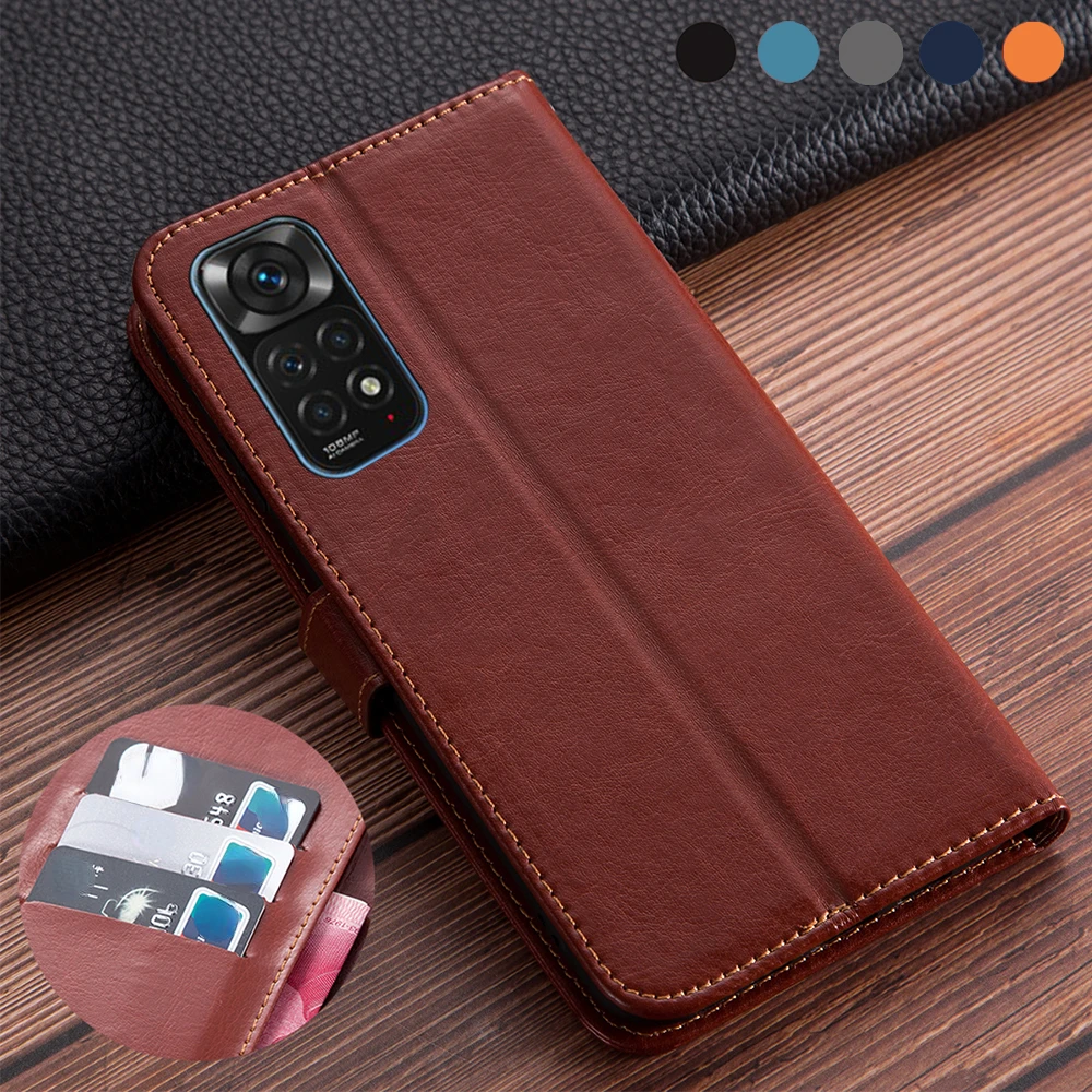 

Flip book leather case on For Xiaomi Redmi Note 11 Cover Redmi Note 11 NFC Case Redmi Note11 Cover capa funda etui
