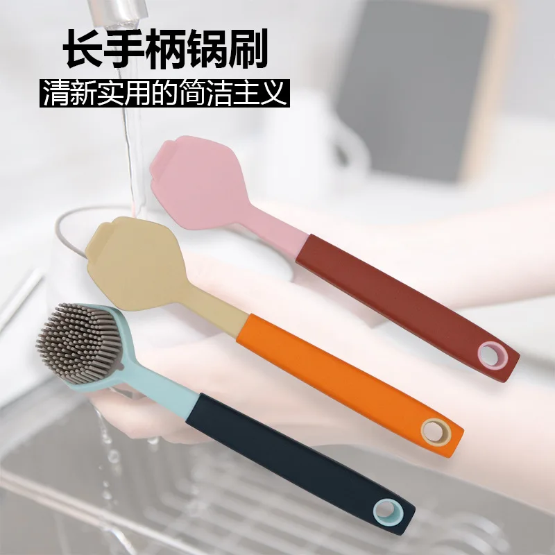 

long handle pot brush cleaning brush not dirty hands not oily plastic pot brush stove brush kitchen cleaning utensils