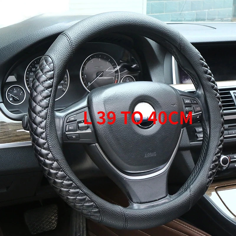 

Автомобильный чехол на руль 35, 36, 37, 38, 39, 40 см, кожаный протектор для BMW, Audi, Ford, Honda Civic, Toyota, Ford, Mazda, Lada, Hyundai Kia