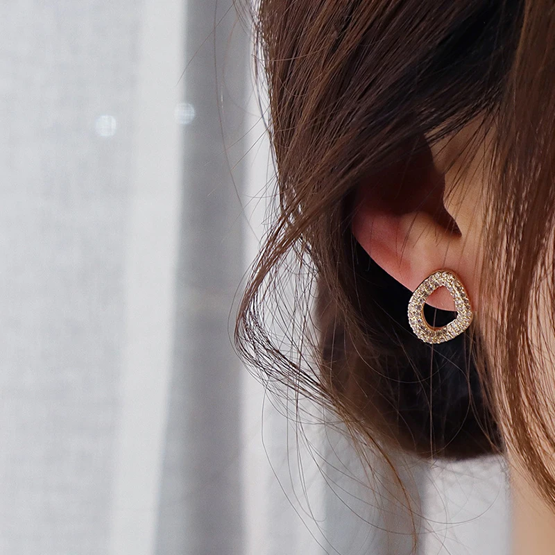 Геометрические циркониевые серьги роскошные высококачественные с подвесками