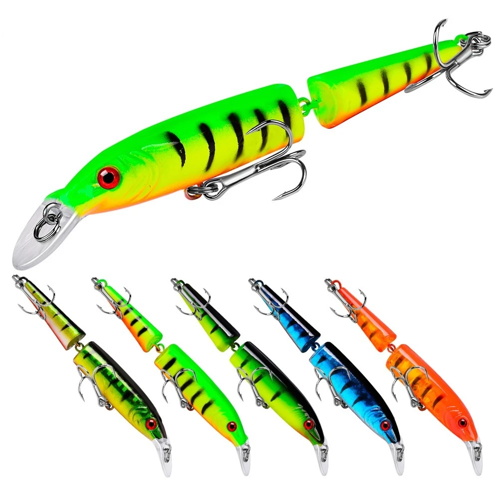 

Minnow Fishing Lure Sinking Bionic Lures with 3D Eyes Wobbler Swim Baits Two-Section Hard Fake Bait Sea Bass Carp Fishing Tackle