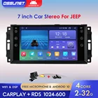 Автомобильный радиоприемник, мультимедийный плеер 2DIN с четырехъядерным процессором, Android 10, для Jeep Grand Cherokee 2005-2011, Dodge, Chrysler, Wrangler, стерео, Wi-Fi