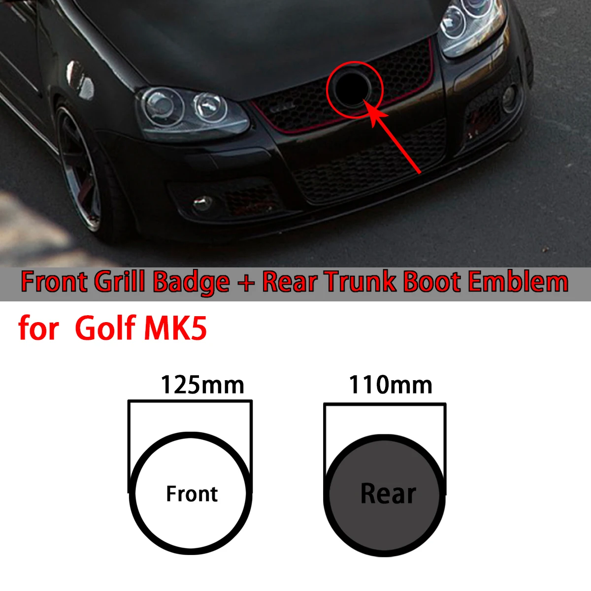 Для Golf MK5/GTI 2003-2007 глянцевый