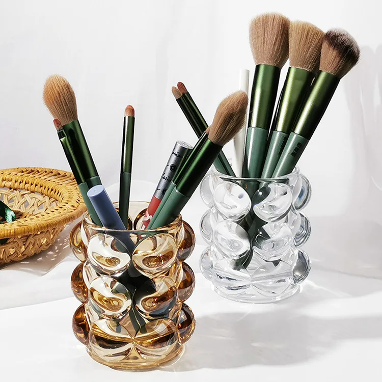 

Creative Crystal Glass Cup Canister Glass Make-up Brush Cup Makeup Brush Storage Bucket Colorful Pen Container Milk Cup 240ml