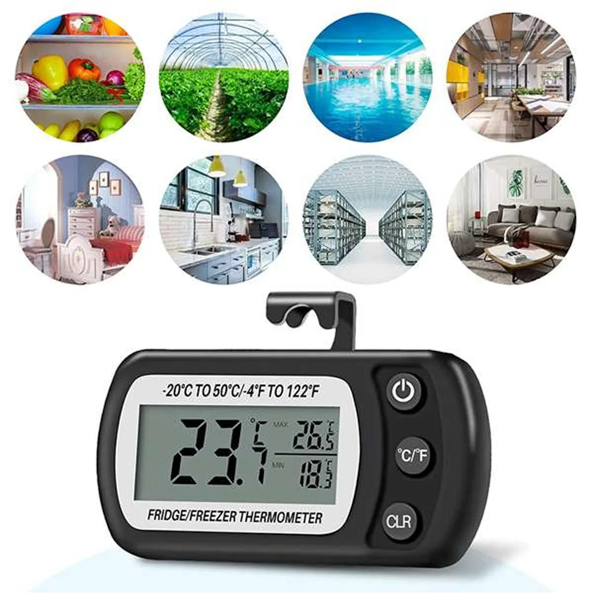 Цифровой фрижератор электронный термометр с большим ЖК-экраном для кухни 4 шт.