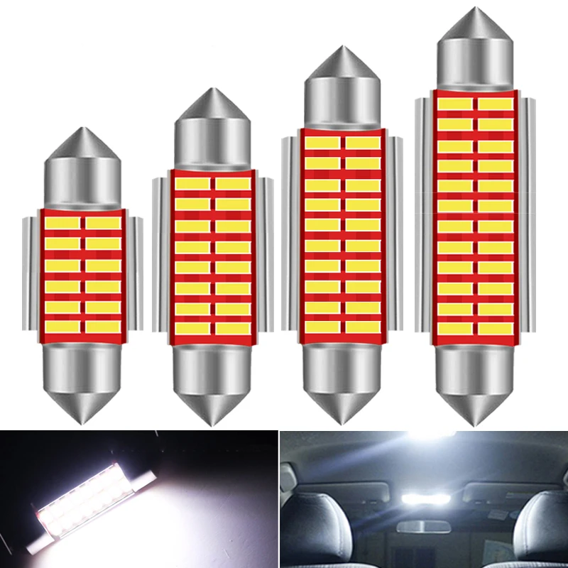 

Светодиодная лампа C5W CANBUS, 31 мм, 36 мм, 39 мм, 42 мм, C10W, чип 3014, 12 В, лампа для чтения салона автомобиля, белая, 6000k, без ошибок