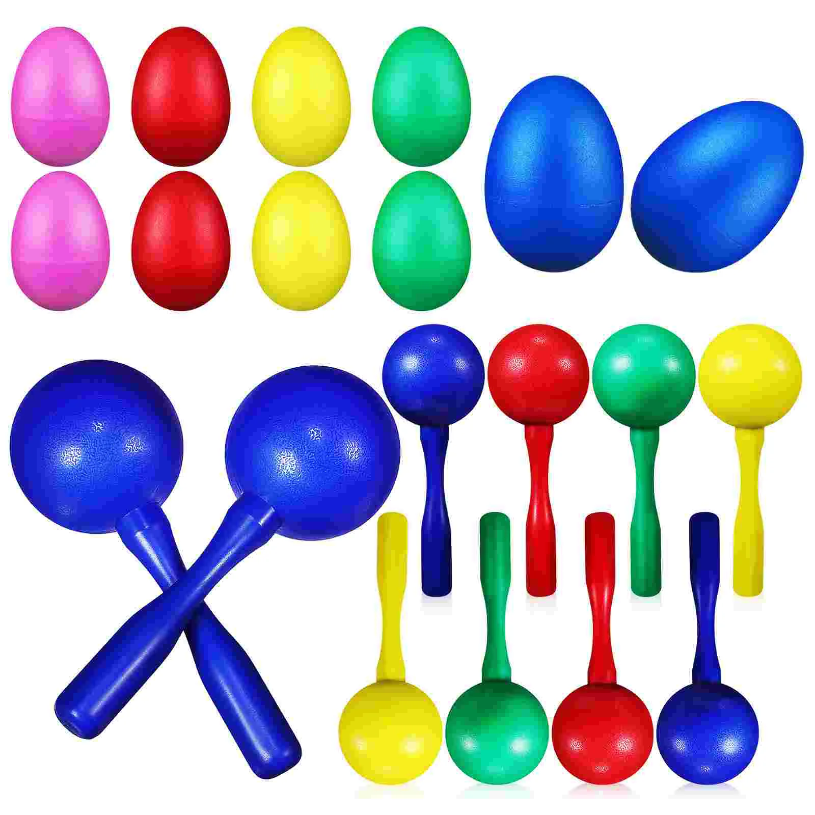 

20 Pcs/Set Egg Maracas Percussion Instrument Plastic Shakers Toy Sand Hammers Kit Children Primary School
