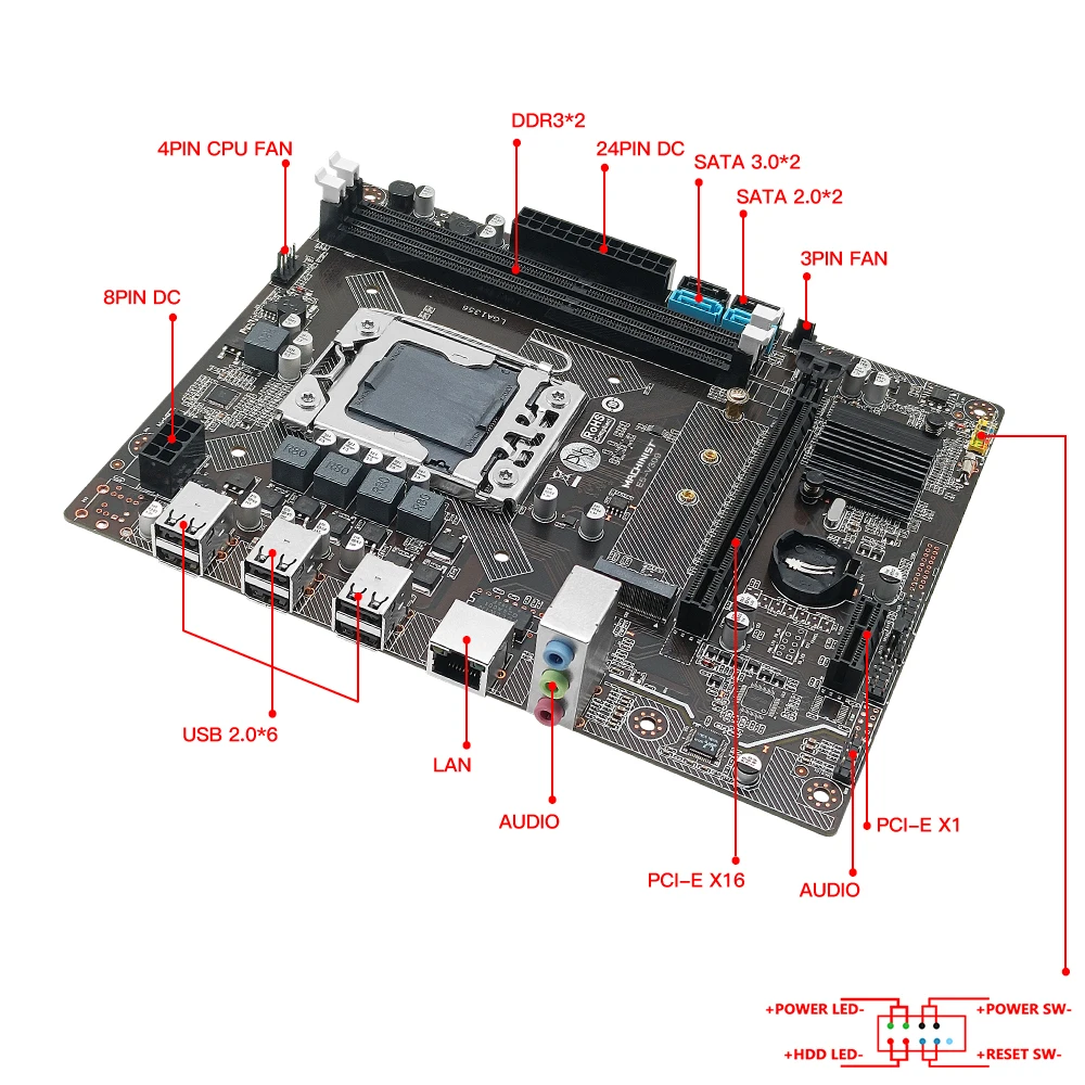 MACHINIST X79 комплект материнской платы с Xeon E5 2420 V2 DDR3 ECC RAM 8GB(2x4G) LGA 1356 NVME M.2 USB 3 0 Set V309 |