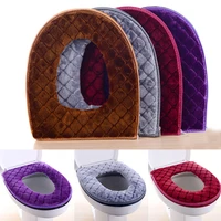 winter warm toilet seat cover with zip mat bathroom toilet pad cushion thicker soft washable closestool warmer accessories