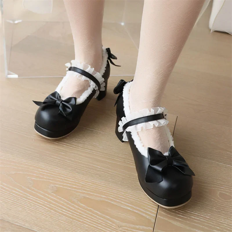 Бесплатная доставка туфли Мэри Джейн с милыми бантиками и пряжкой на ремешке