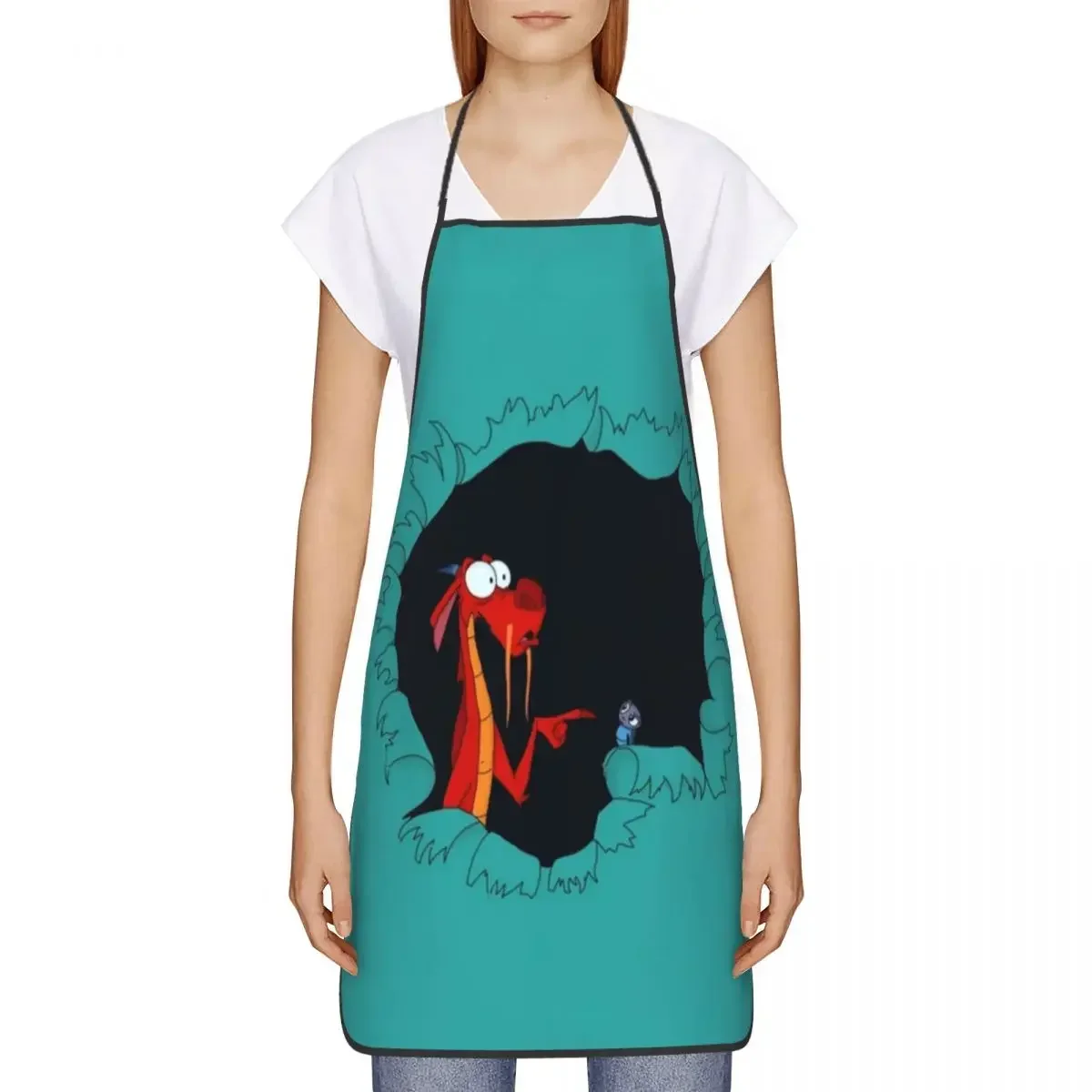 Фартук Mushu From Mulan для шеф-повара кулинарии кухни нагрудник без рукавов кухонный