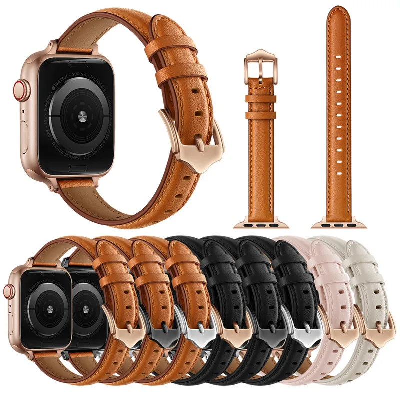 

Ремешок из воловьей кожи для iWatch Series 7 6 SE 5 4 3, сменный Браслет для Apple Watch 38 мм 40 мм 41 мм 42 мм 44 мм 45 мм