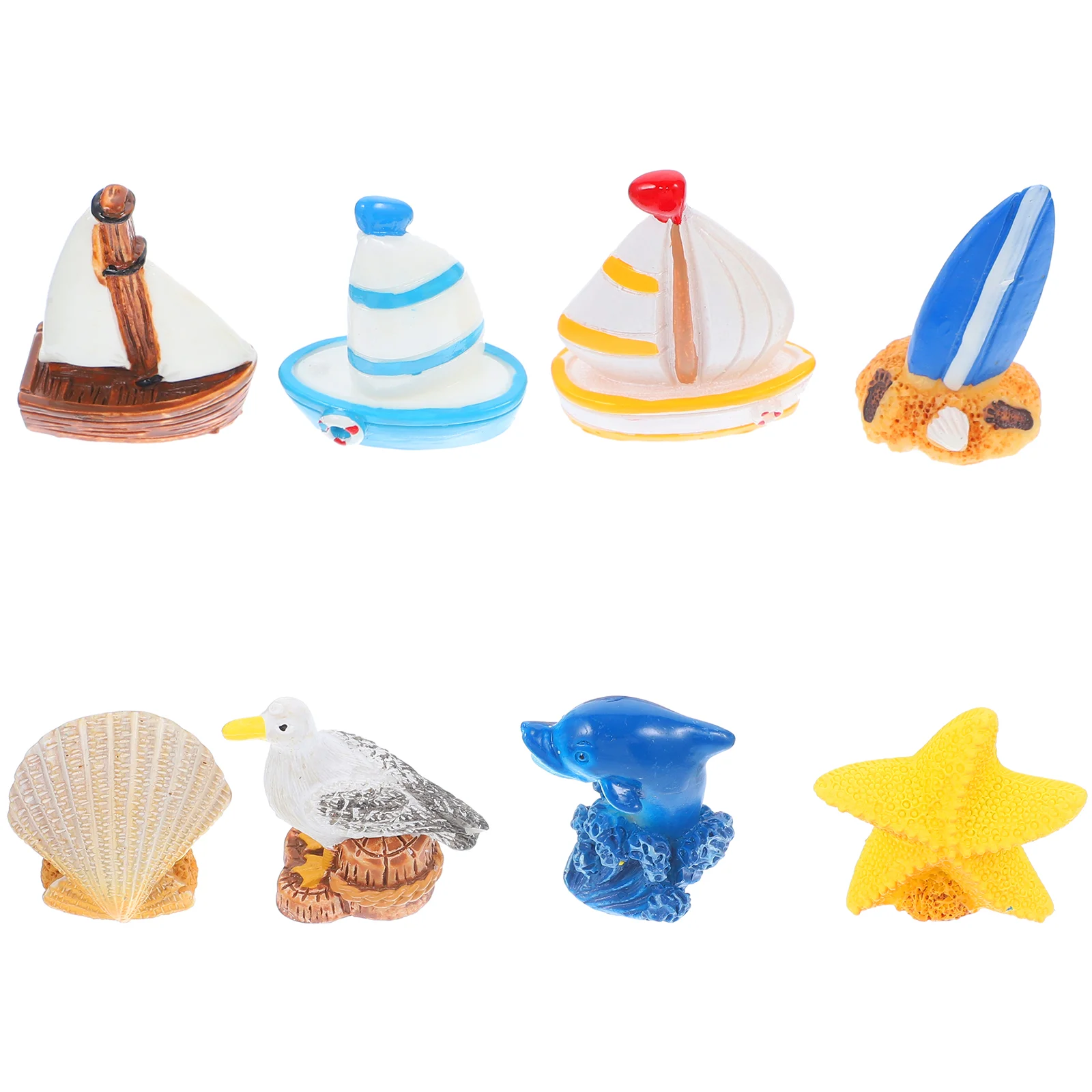 

8pcs Rustic Ocean Beach Themed Nautical Desktop Resin Decor Decorative Microlandscape Decor Desktop Microlandscape Moleds