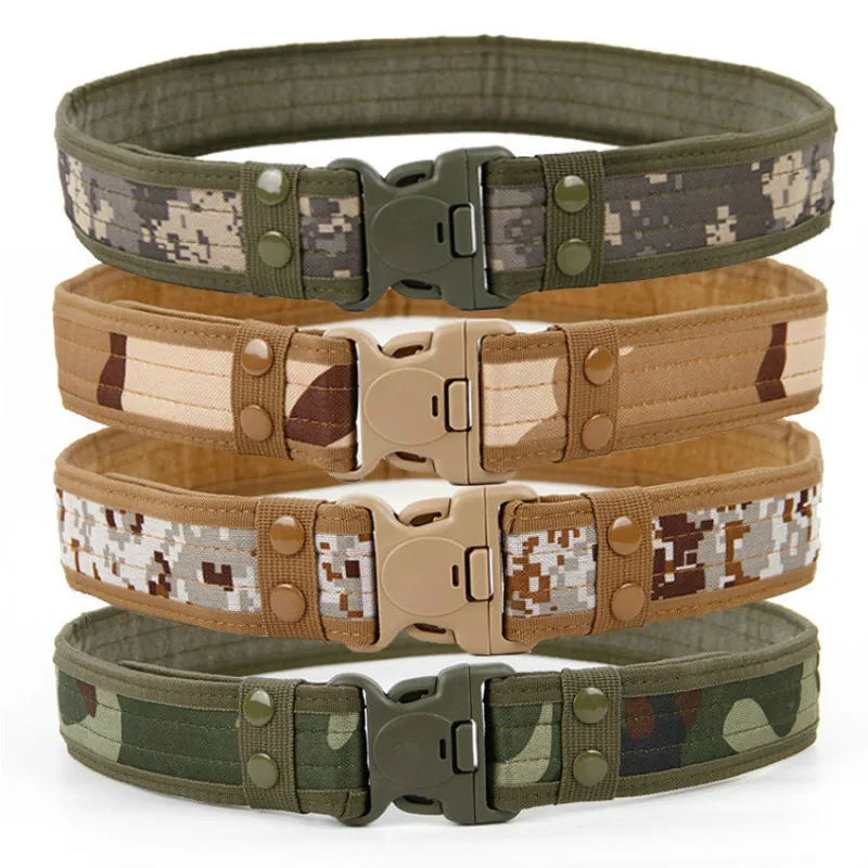 Fashion Mens Tactical Belt Military Nylon Belt Outdoor Multifunctional Training Waistband High Quality Camouflage Waist Straps