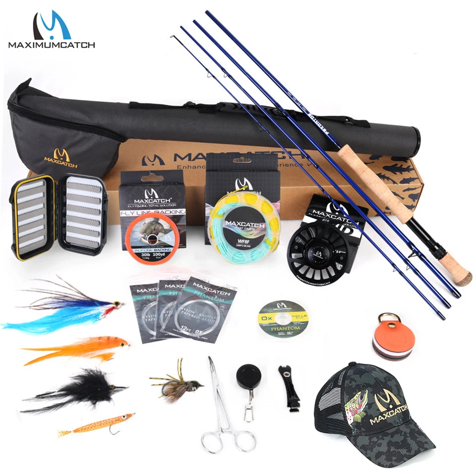 Maximumcatch Predator 7ft11/9/10ft 8-10WT Complete Saltwater Fly Rod Reel Line Hooks Accessory Combo Full Sea Fly Fising Rod Kit