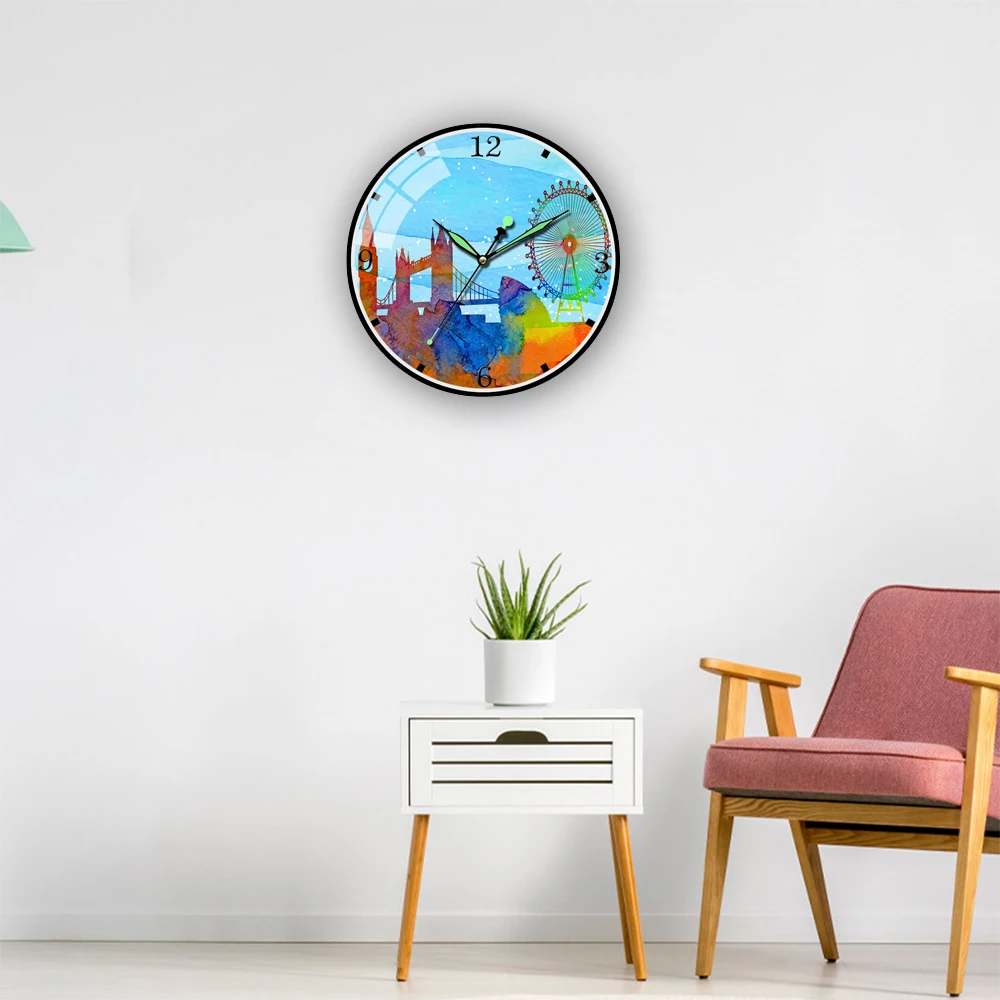 Painting London Twin Bridge And Ferris Wheel Acrylic Wall Watch Uk British Street Silent Wall Watches 12 Inch
Painting London Twin Bridge And Ferris Wheel Acrylic Wall Watch Uk British Street Silent Wall Watches 12 Inch