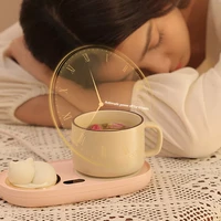cute cat coffee mug warmer for milk tea water cocoa cup warmer with led night light 3 temperature settings heating evenly home