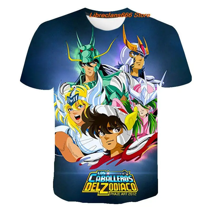 Anime Saint Seiya 3D Print Summer T Shirt Fashion Graphics Golden Kids Casual T-shirt Boy Girl Unisex Tshirt Children's Tops