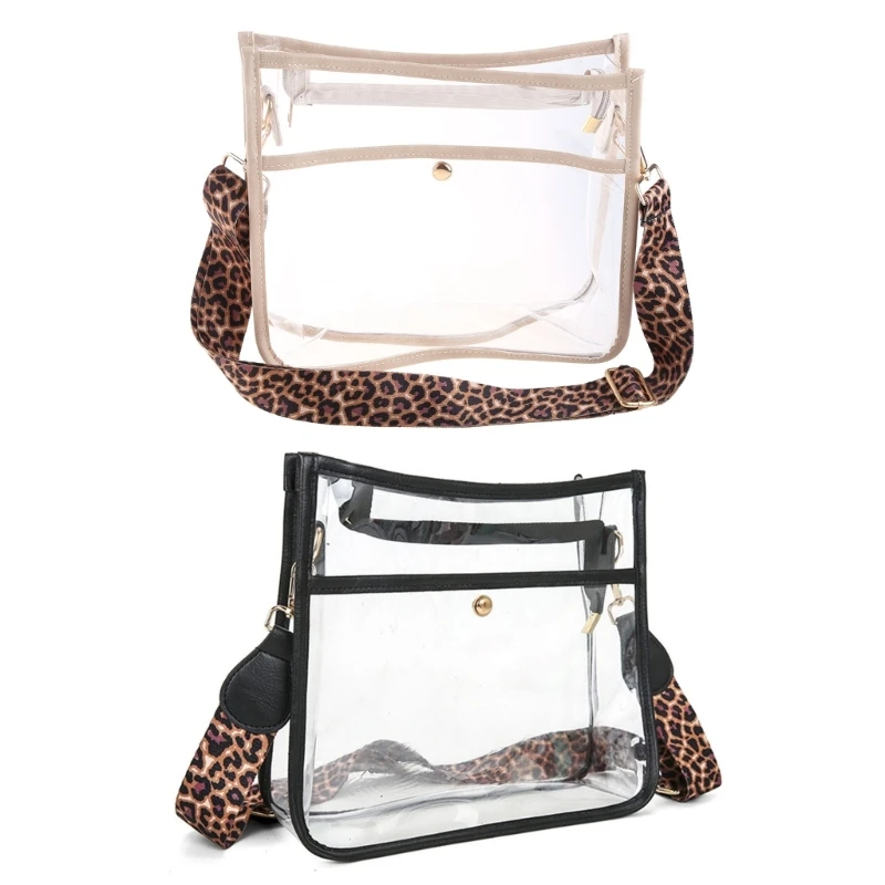 

Регулируемая прозрачная сумка, сумка-мессенджер, Леопардовый ремешок для гитары, прозрачная сумка через плечо для покупок в стадионах