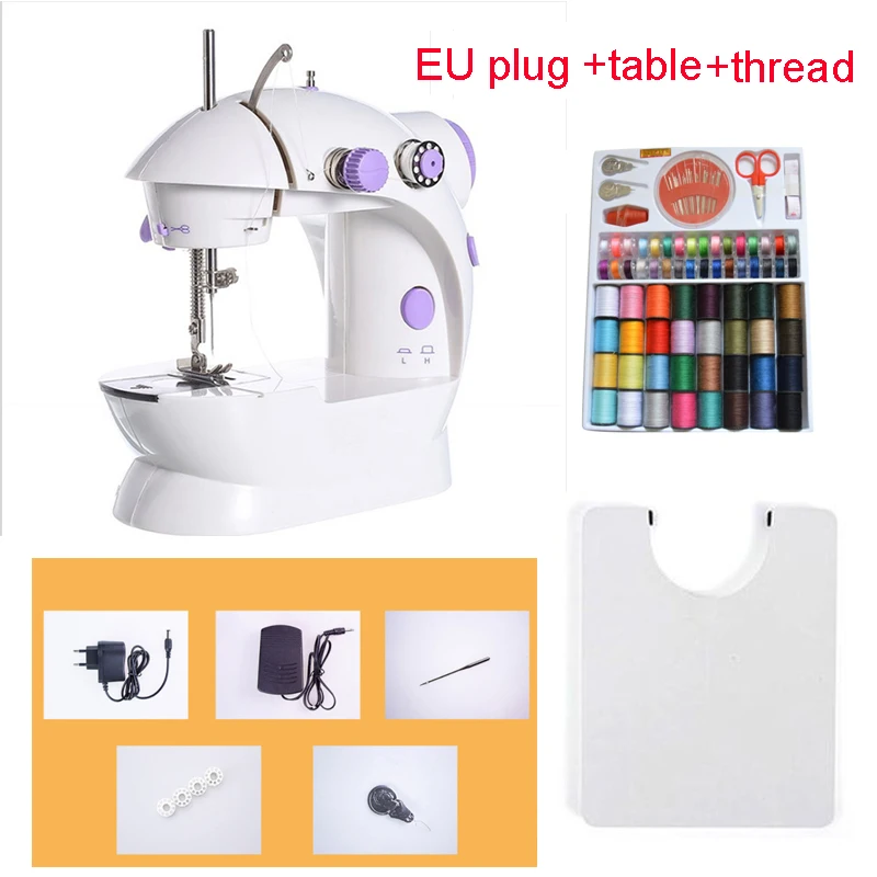 

Мини швейная машина портативный Электрический бытовой Ночник светильник педаль прямая линия рука с расширением стол нить для шитья компле...