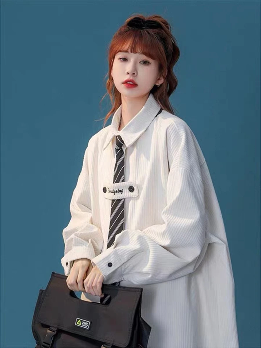 Вельветовые рубашки с длинными рукавами женские весенне-осенние дизайнерские