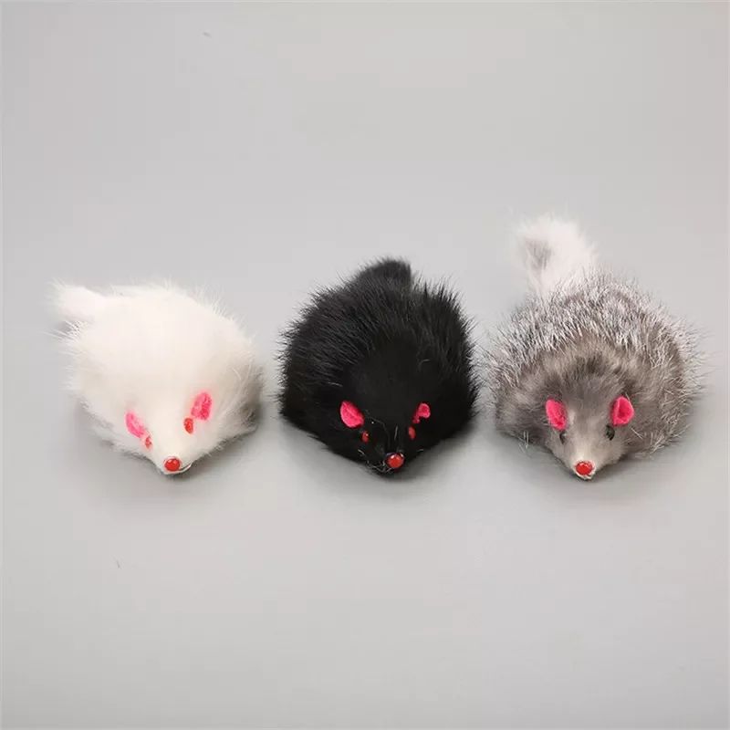 

2023NEW 2023 1Pcs False Mouse Pet Toys 18 Long-haired Tail Mice Mouse Toys Soft Rabbit Fur Furry Plush Toy For Pet Cats