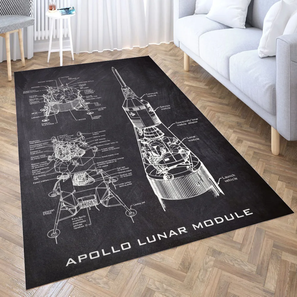 

apollo lunar module Carpet for Living Room Rug Children Bed Room Floor Carpets Window Bedside Home Decor Rugs Mat