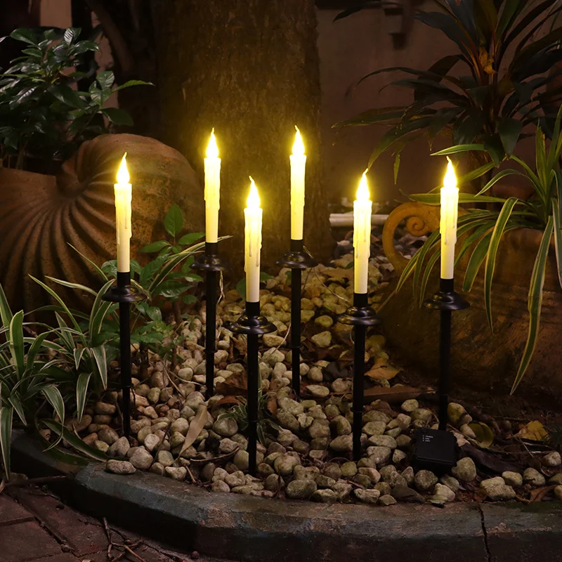 

Halloween Solar Candle Lights Outdoors One To Six Ground Plug-In long Pole LED Courtyard Gardens Lawns Home Landscape Decoration