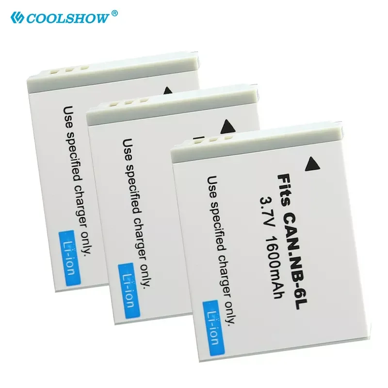 

Camera Battery NB 6L NB6L NB-6L for Canon Power-shot IXUS 310 SX240 SX275 SX280 SX510 SX500 HS 95 D10 D20 D30 1600mAh Batteries