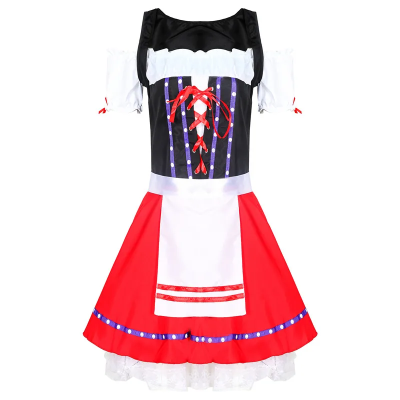 

Женский костюм немецкой Пивной девушки, Баварская Униформа Октоберфест, Экстравагантное платье горничной, косплей