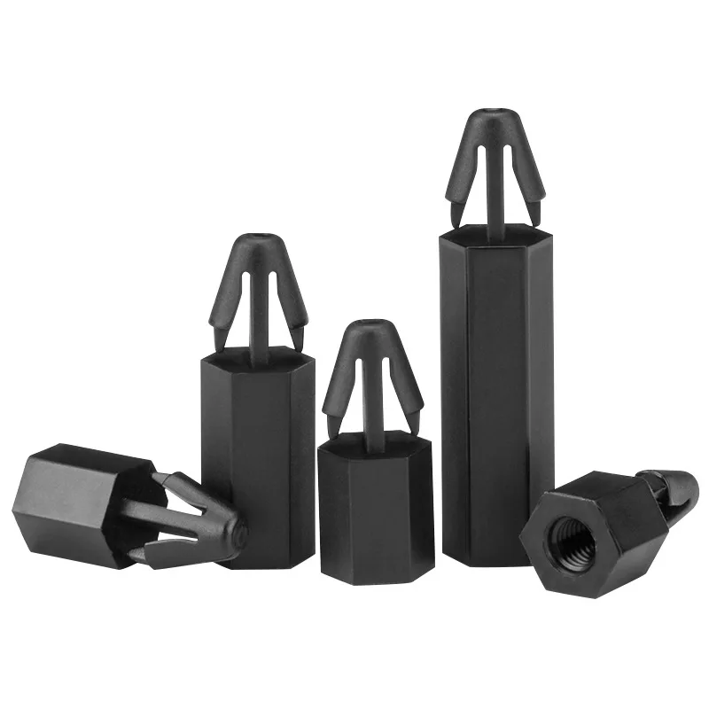 

30 шт./компл. M3 M4, длина 5 мм ~ 30 мм, черный/белый шестигранный вставной нейлоновый стопорный столб для печатной платы, нейлоновые пластиковые дистанционные винты