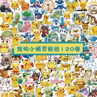120 sheets2 sets of pokemon stickers cartoon anime pokemon cute pikachu small stickers hand account stickers