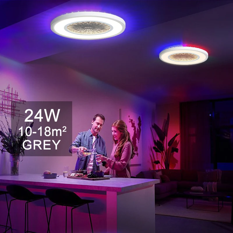 Ultra thin Smart Ceiling Lamp RGB Revolving Light APP/Remote Control Dimmable 28W LED Ceiling Light For Livingroom decor Bedroom