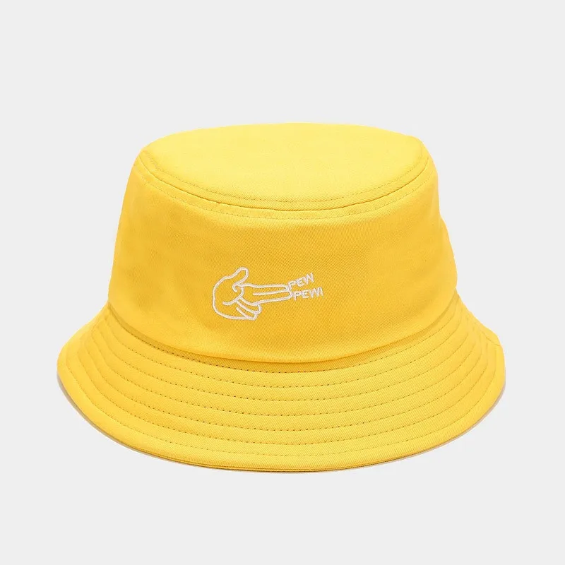 

Cotton gesture embroidery Bucket Hat Fisherman Hat outdoor travel Sun Cap Hats for Men and Women 32