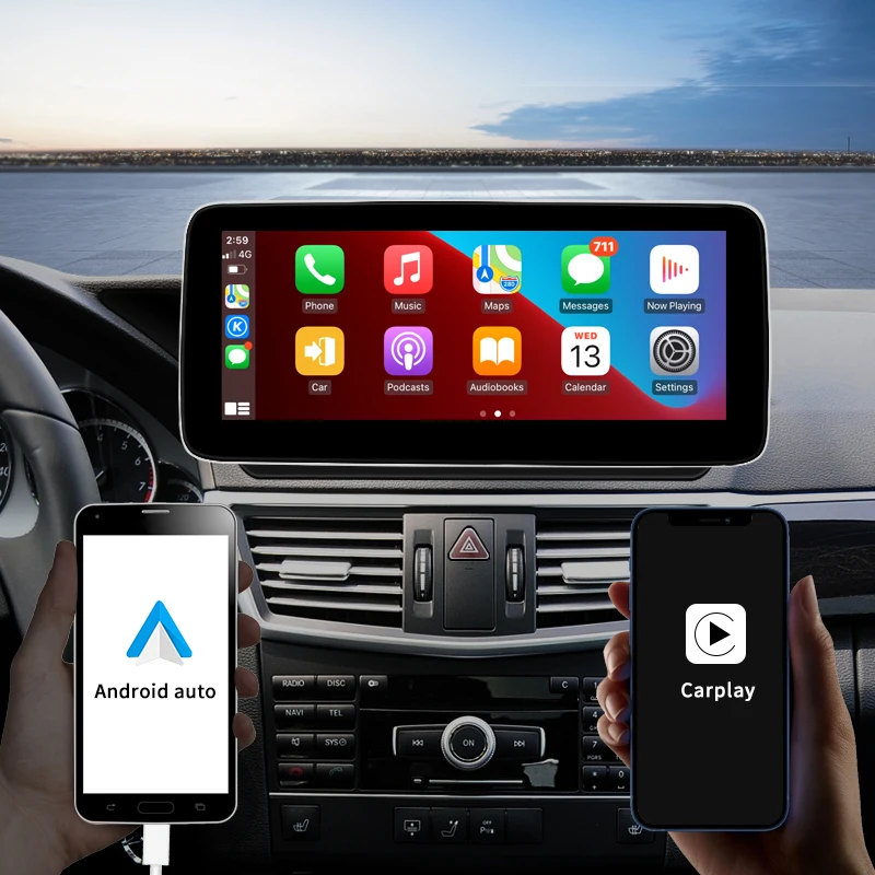 Фото Заводская цена, 8-ядерный Android автомобильный Apple Carplay для Mercedes Benz E Class W212, автомобильный видеоплеер, навигация, мультимедийный экран №3