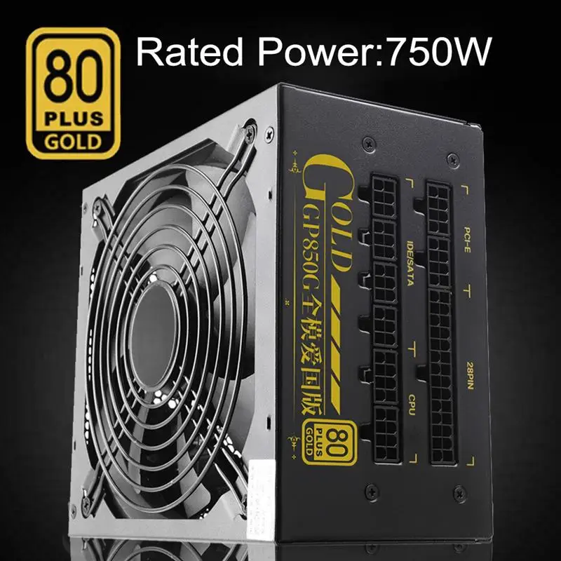 

Блок питания для настольного ПК с бесшумным вентилятором, 750 Вт, 24 контакта, 12 В