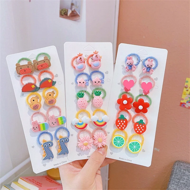 

10pieces Children Mini Hairbands 2cm Scrunchies Baby Hair Ties Elastic Rubber Bands Ponytail Holder Hair Accessories