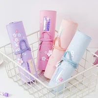 cute sakura large capacity pen curtain pencil case stationery for girls student school supplies back to school cute case kawaii